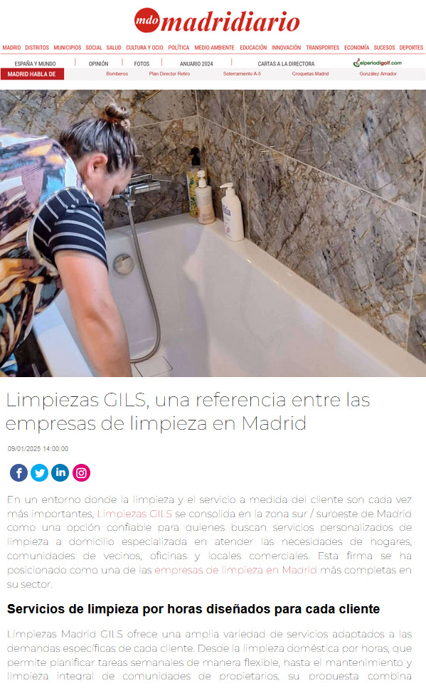 Empresa Limpiezas GILS Noticias Madrid